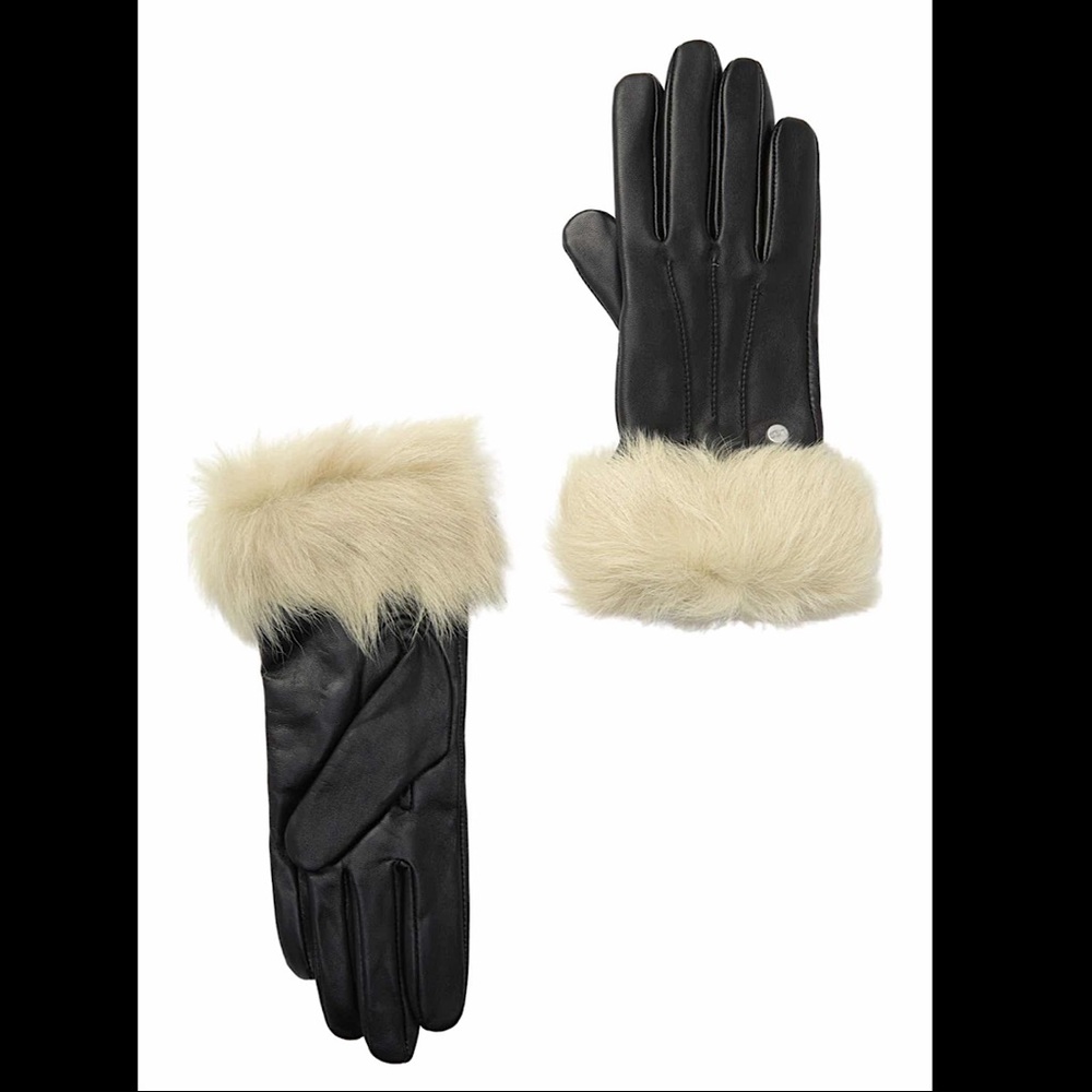 🔥🔥🔥NWT UGG Genuine Sherling Trim Leather Gloves - Picture 1 of 8